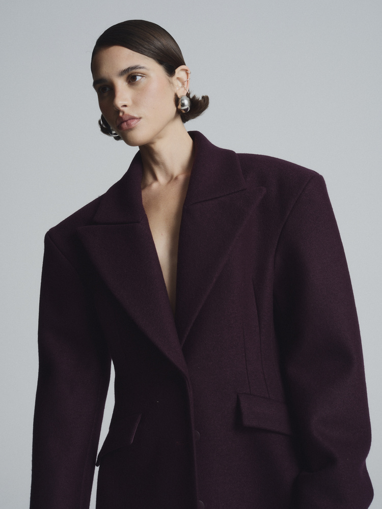 PŁASZCZ ARDEN WOOL BURGUNDY