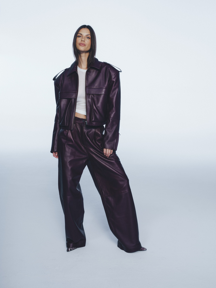 SPODNIE BLAIR LEATHER WINE