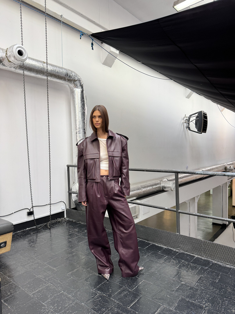 BLAIR LEATHER WINE PANTS