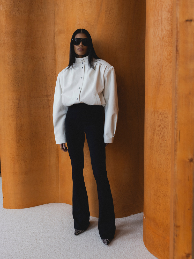 HARMONY CREAM LEATHER JACKET