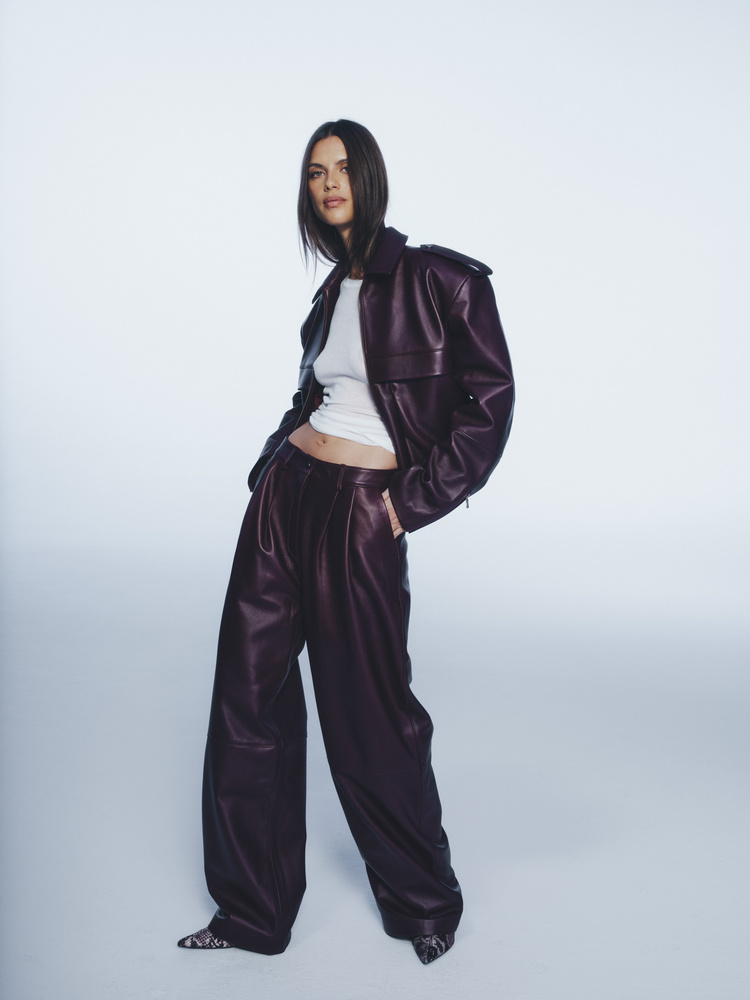 SPODNIE BLAIR LEATHER WINE