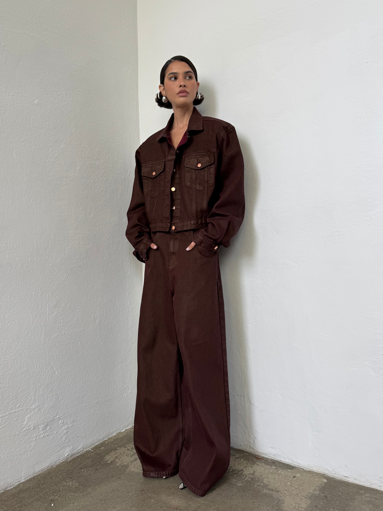 KAHN BURGUNDY WAXED JACKET