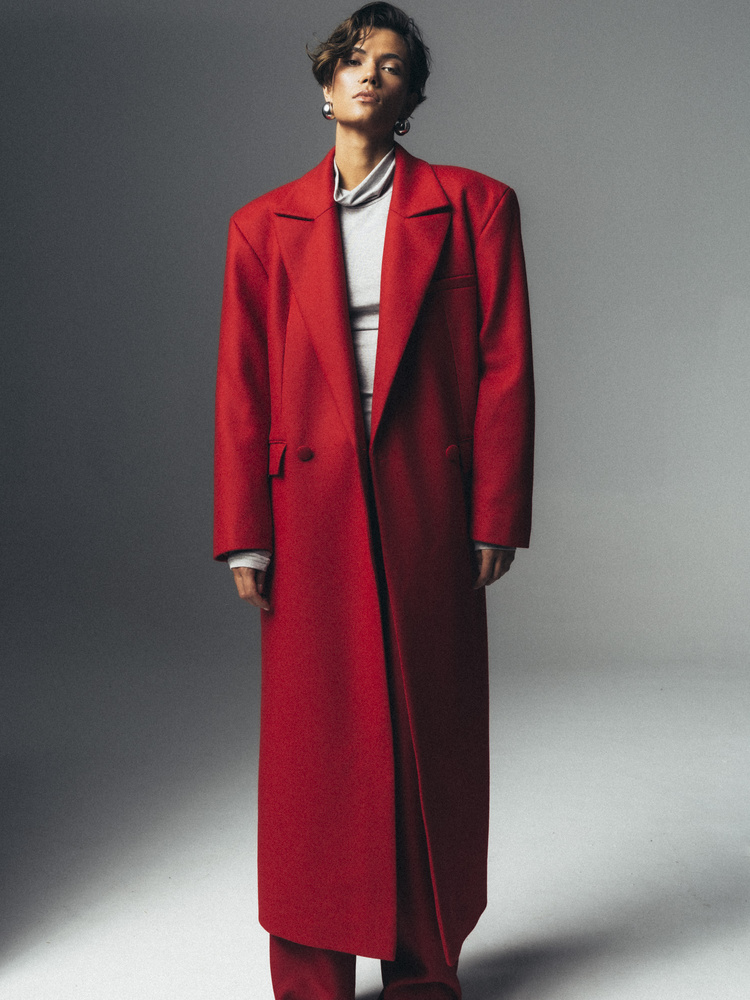 NOA WOOL RED COAT