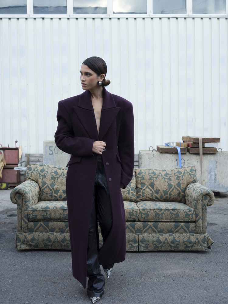 PŁASZCZ ARDEN WOOL BURGUNDY