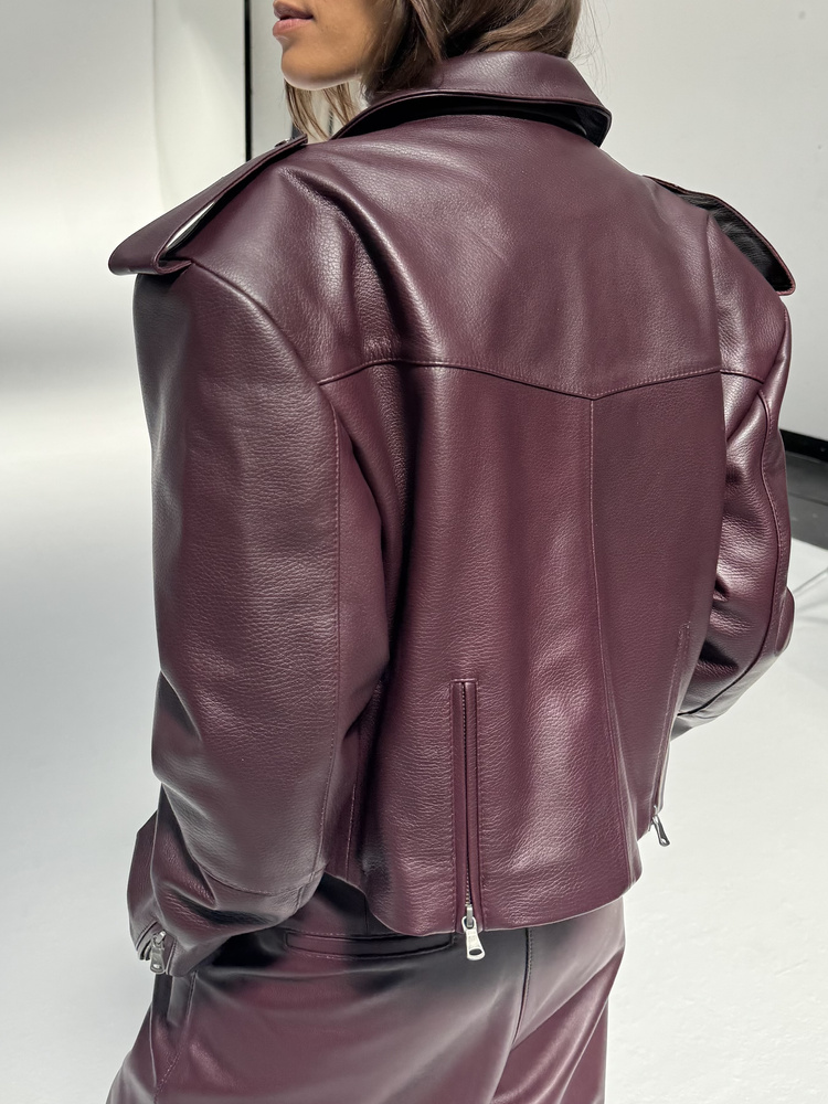 RAY WINE LEATHER JACKET