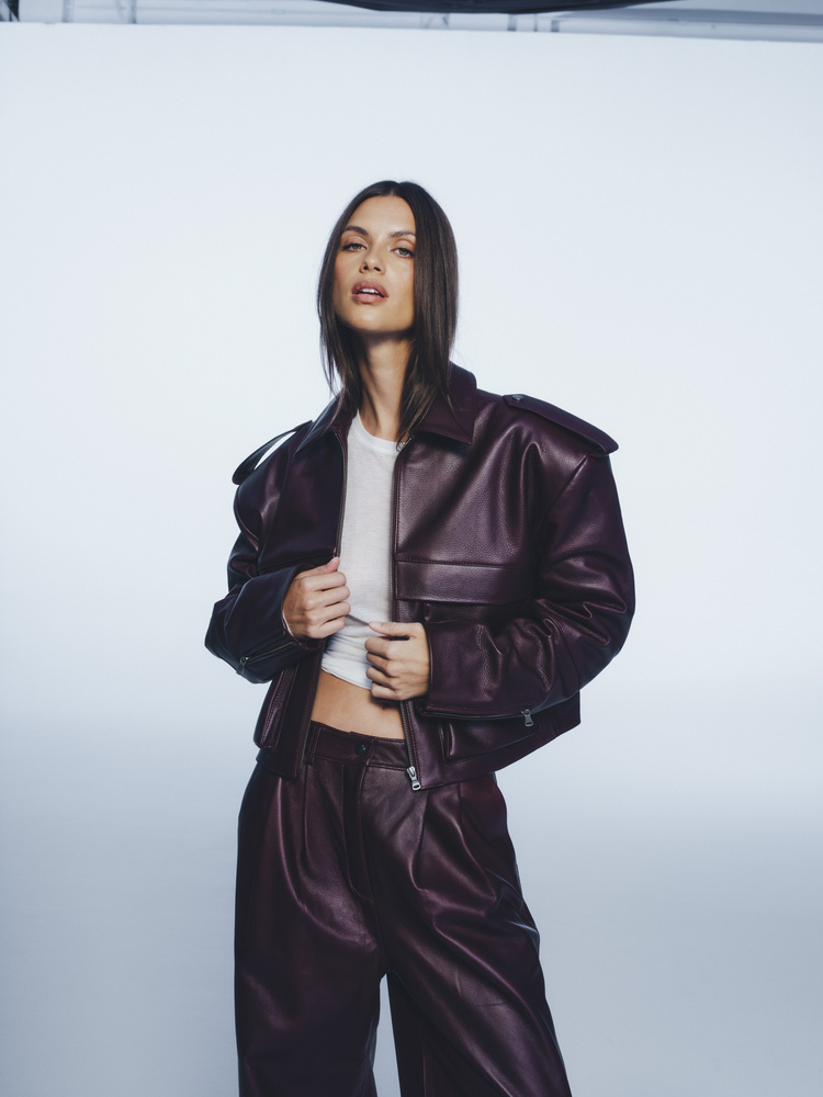 SPODNIE BLAIR LEATHER WINE