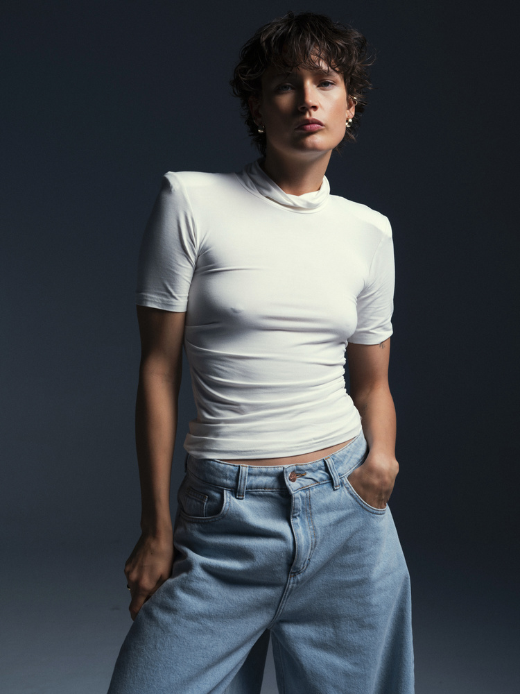 TURTLENECK DEVON SHORT CREAM