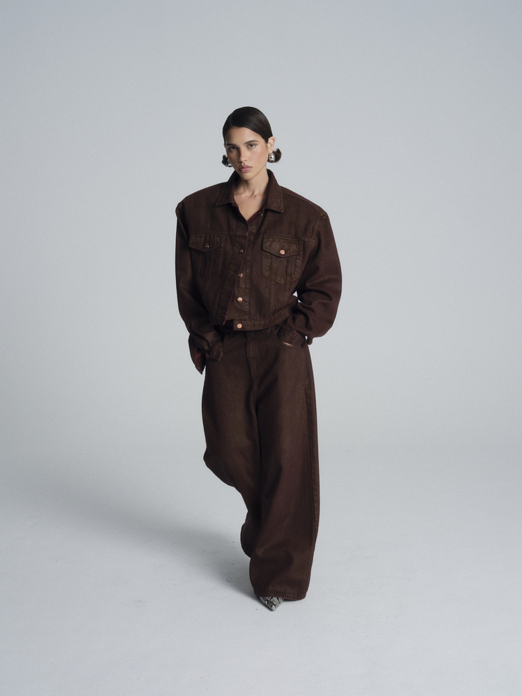 KAHN BURGUNDY WAXED PANTS