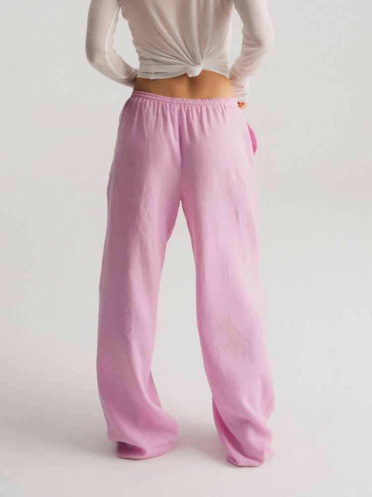 SPODNIE TAYA LINEN PINK
