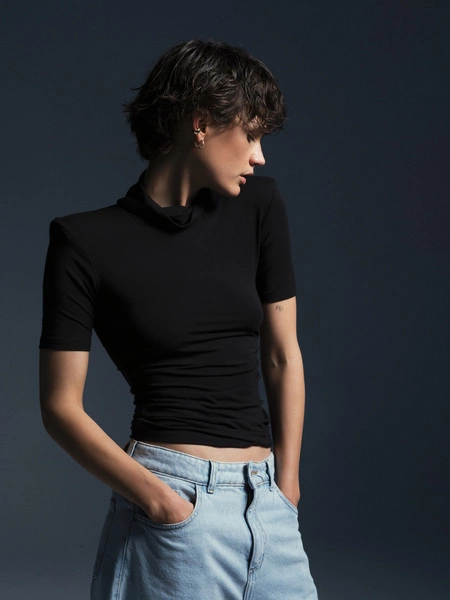 TURTLENECK DEVON SHORT CREAM