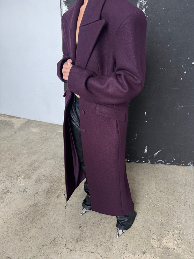 ARDEN WOOL COAT BURGUNDY