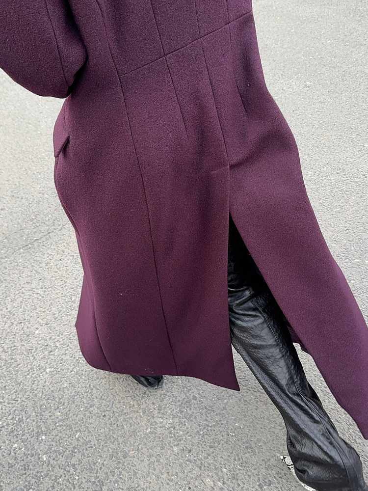 ARDEN WOOL COAT BURGUNDY