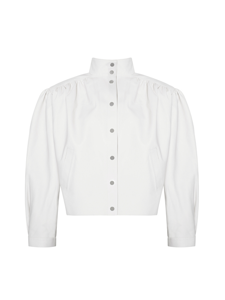 HARMONY CREAM LEATHER JACKET