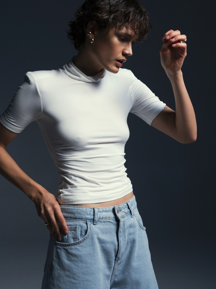 TURTLENECK DEVON SHORT CREAM