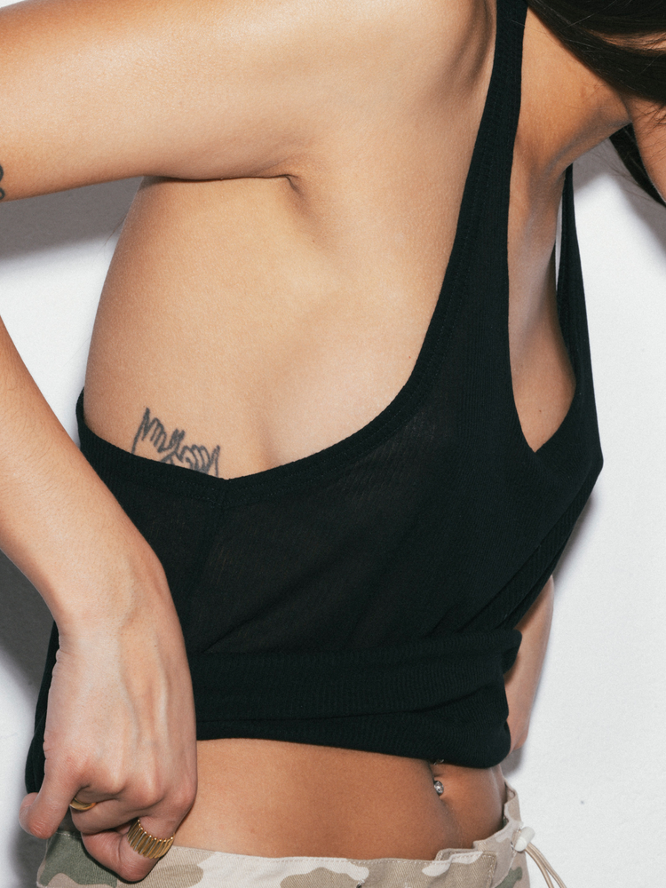 BOXER TOP SHEER BLACK