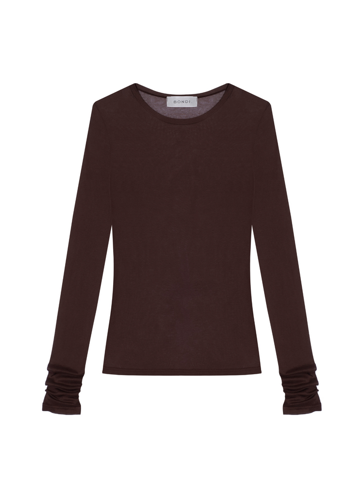 LONGSLEEVE SHEER BROWN