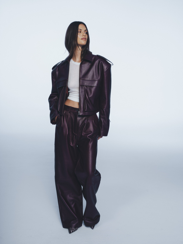 RAY WINE LEATHER JACKET