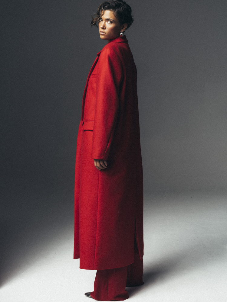NOA WOOL RED COAT