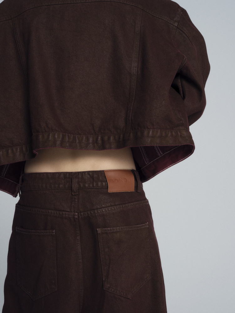 KAHN BURGUNDY WAXED PANTS