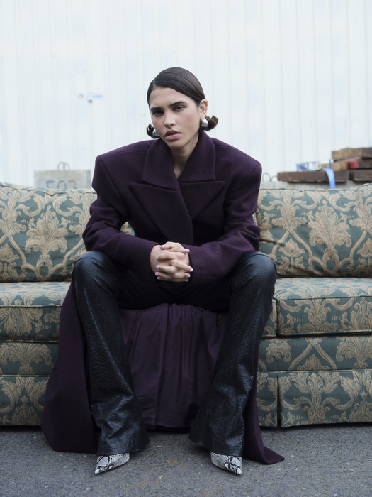 ARDEN WOOL COAT BURGUNDY