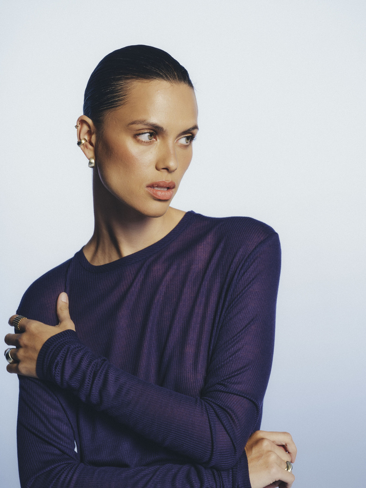 FREE NAVY SHEER LONGSLEEVE