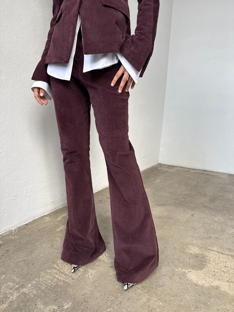 SPODNIE SZTRUKSOWE STEVIE BURGUNDY