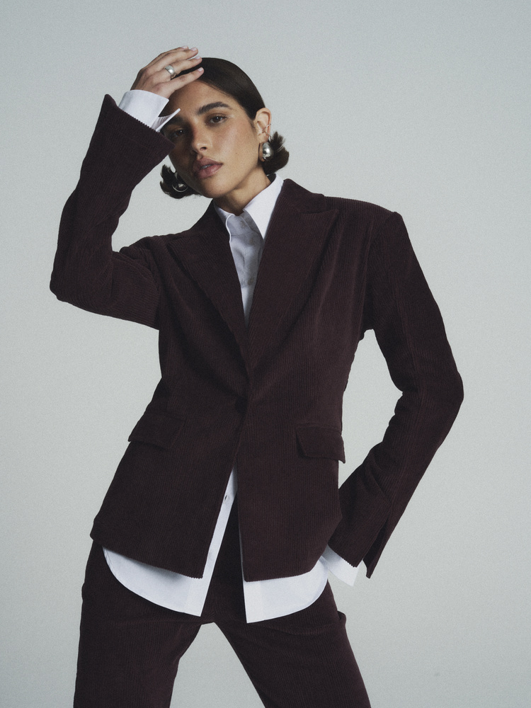 STEVIE BURGUNDY CORDUROY JACKET 