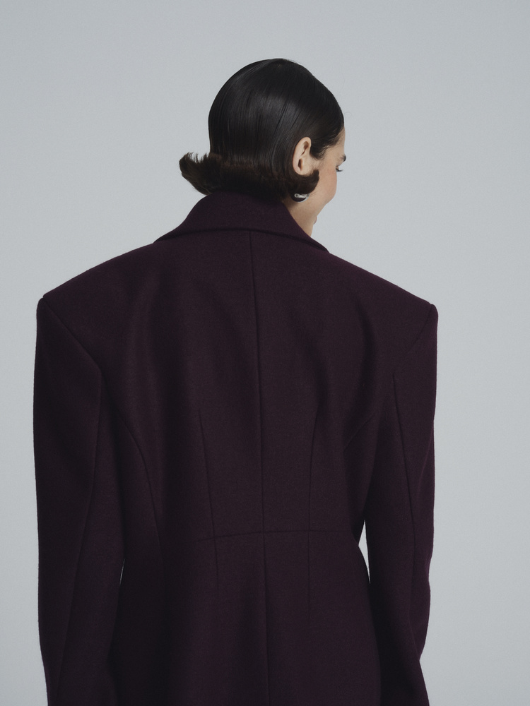 PŁASZCZ ARDEN WOOL BURGUNDY