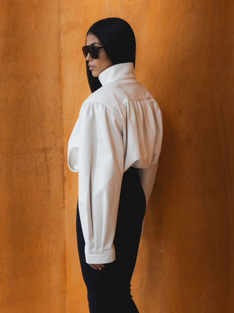 HARMONY CREAM LEATHER JACKET