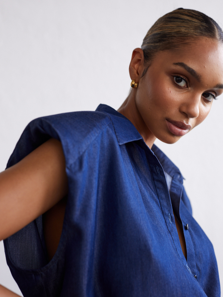PADDED DENIM SHIRT
