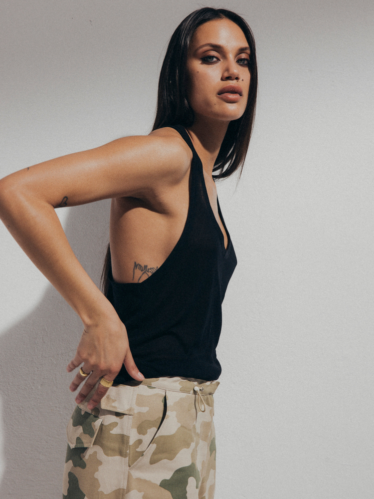 BOXER TOP SHEER BLACK