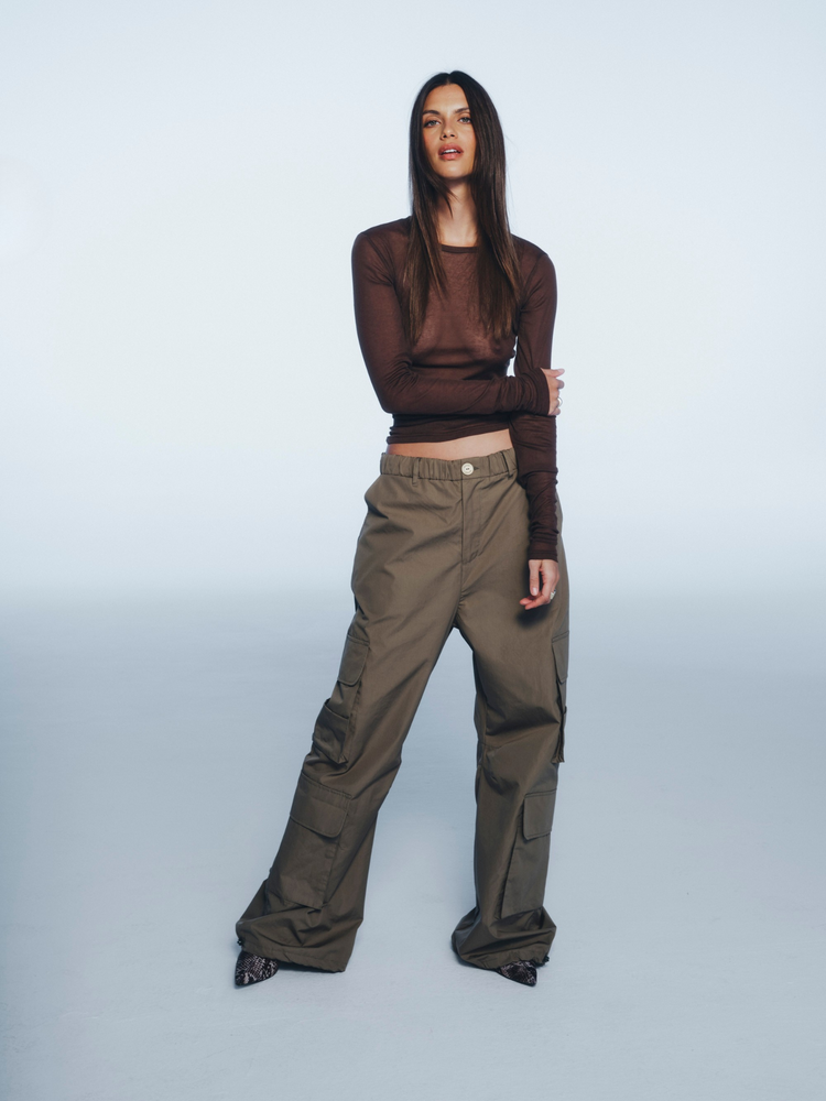 LONGSLEEVE SHEER BROWN