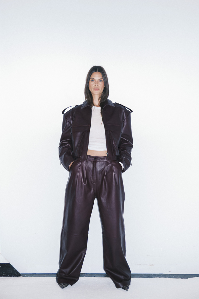 BLAIR LEATHER WINE PANTS