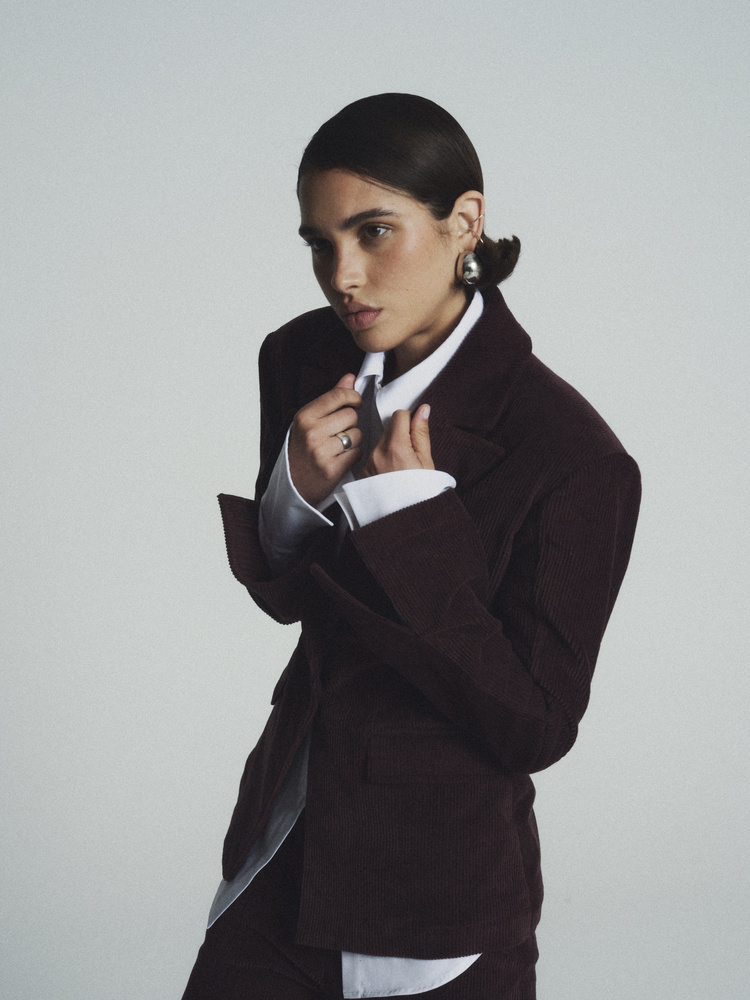 STEVIE BURGUNDY CORDUROY JACKET 