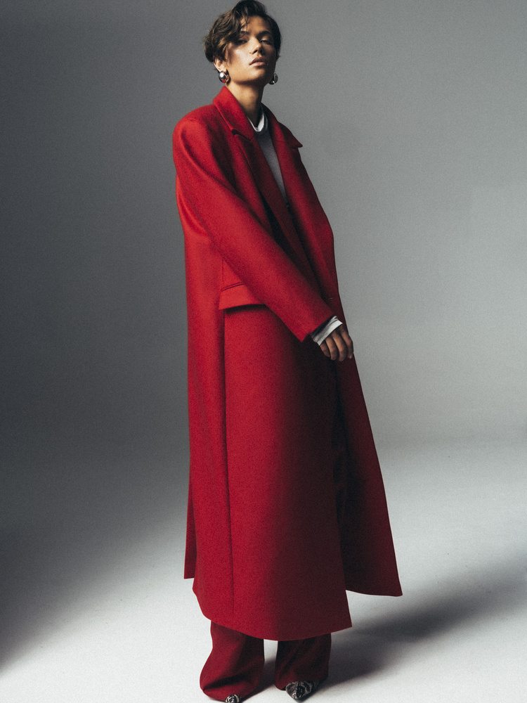 NOA WOOL RED COAT