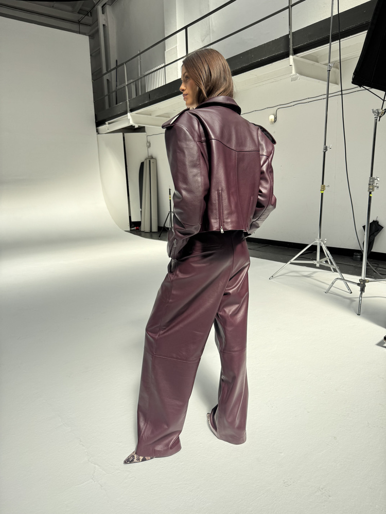RAY WINE LEATHER JACKET