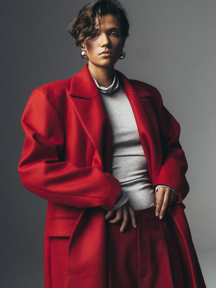 NOA WOOL RED COAT