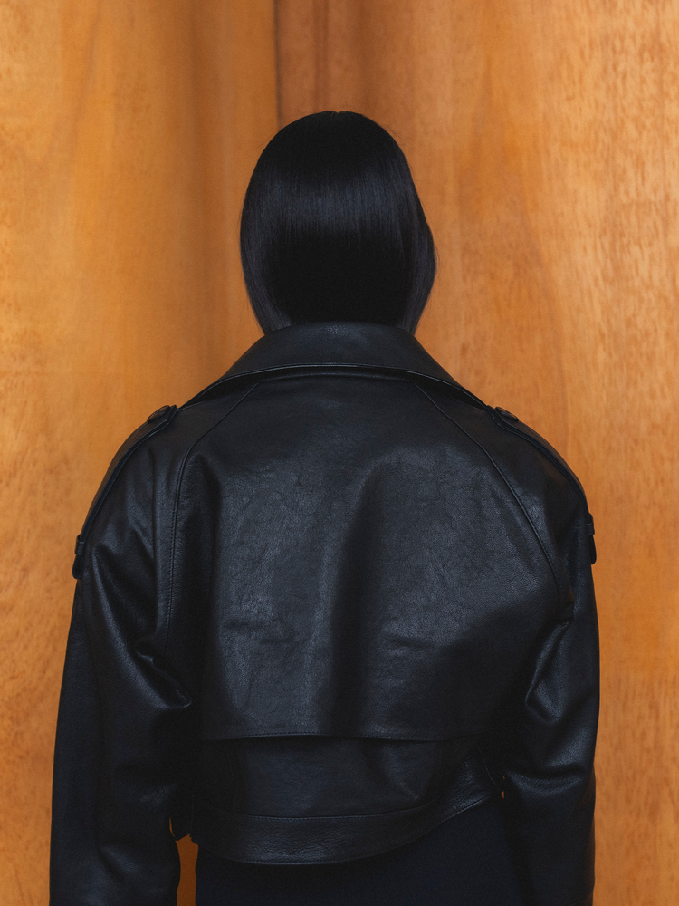 RHEA BLACK LEATHER JACKET