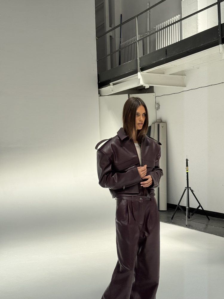 SPODNIE BLAIR LEATHER WINE