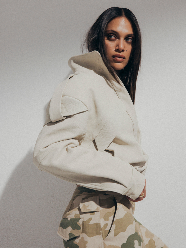 NASH CREAM LEATHER JACKET