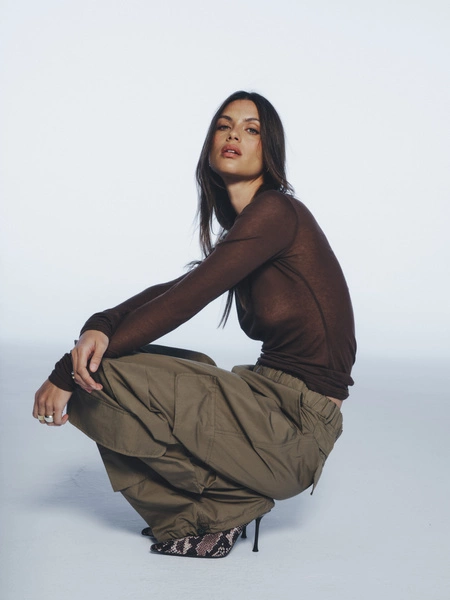 LONGSLEEVE SHEER BROWN