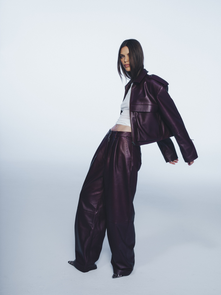 SPODNIE BLAIR LEATHER WINE