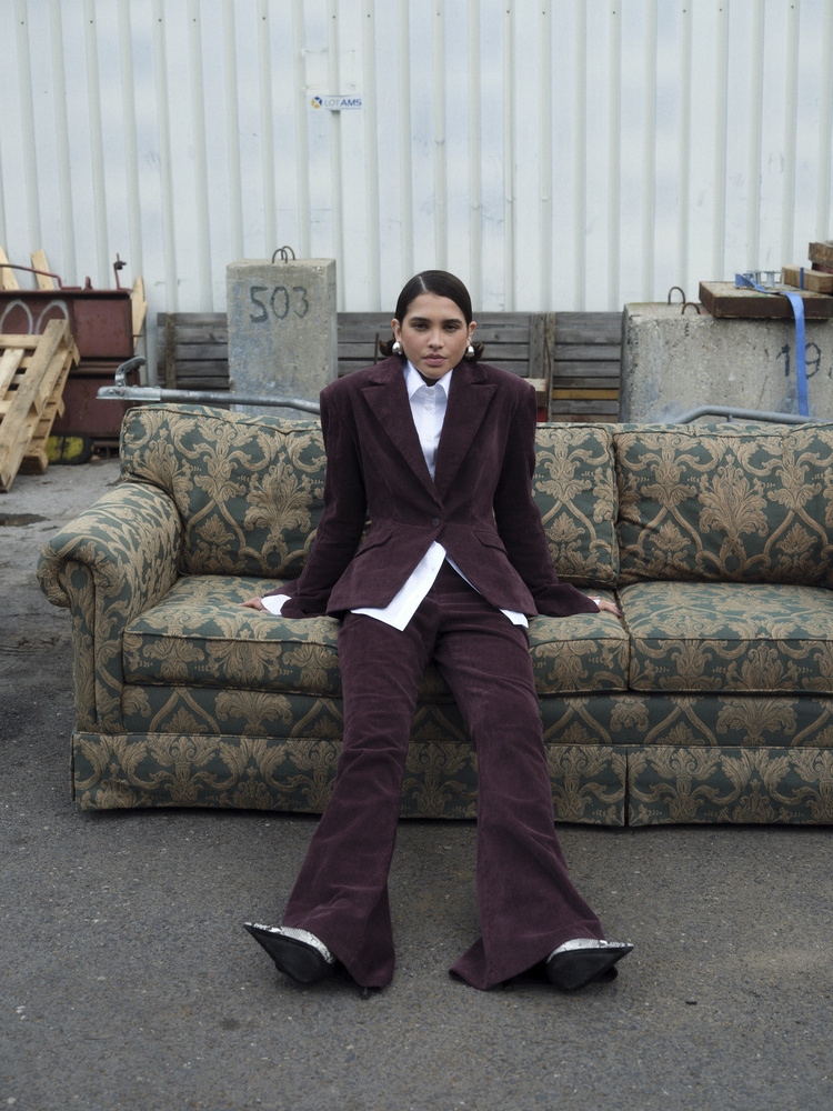 STEVIE BURGUNDY CORDUROY TALL PANTS