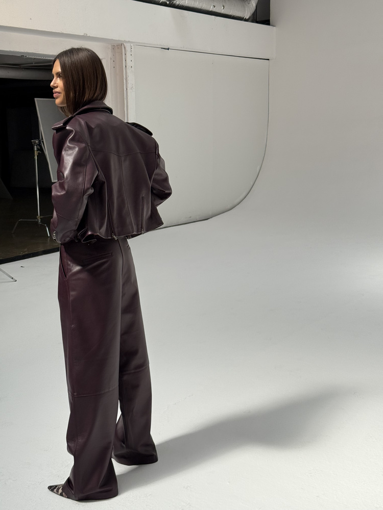 SPODNIE BLAIR LEATHER WINE