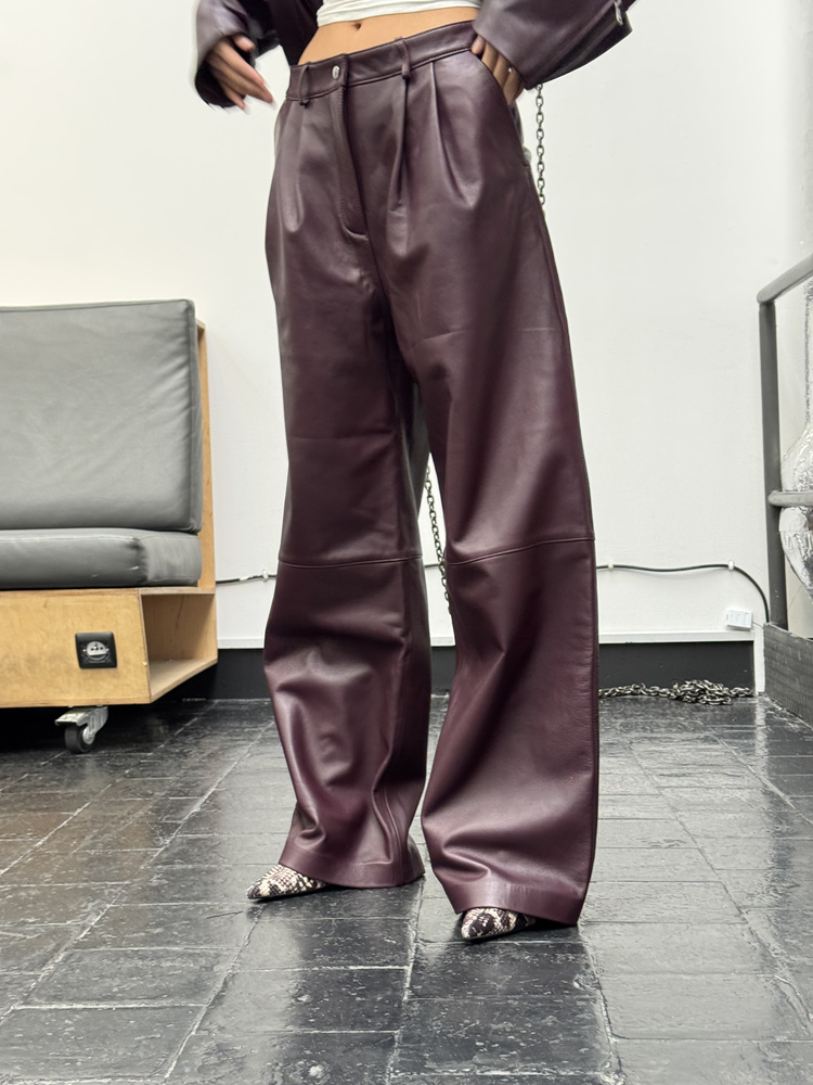 SPODNIE BLAIR LEATHER WINE