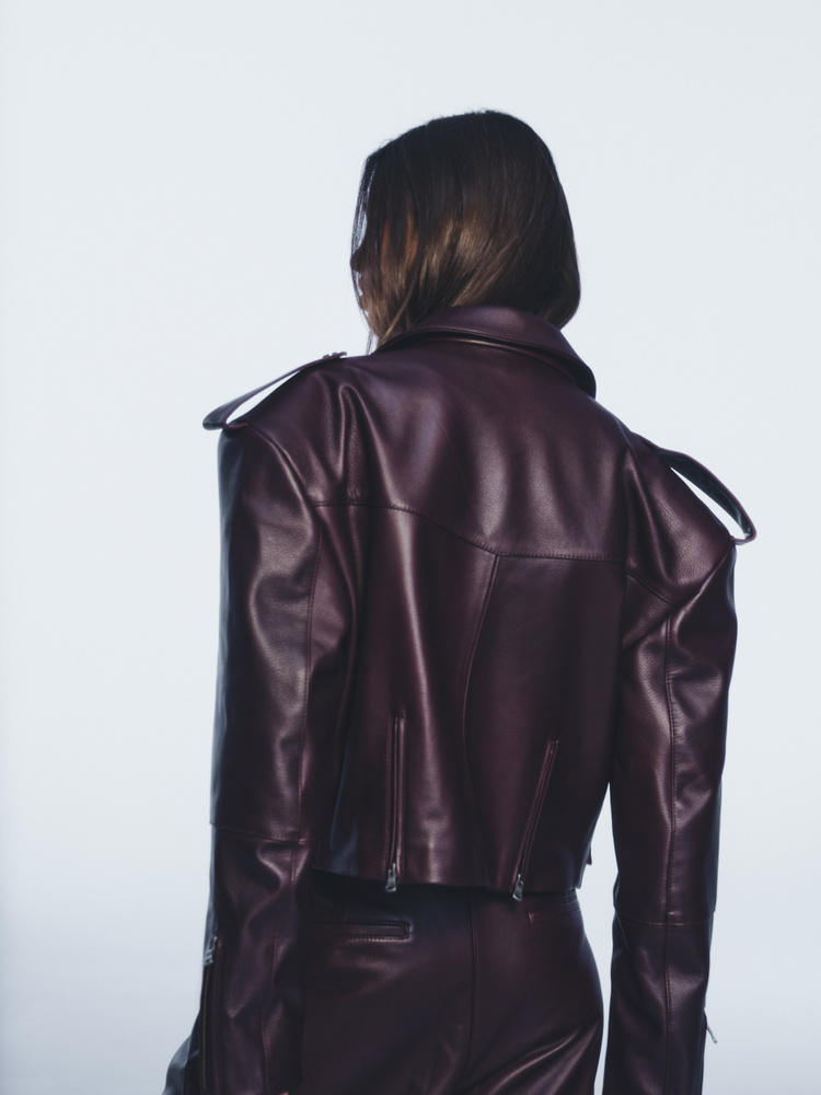 RAY WINE LEATHER JACKET